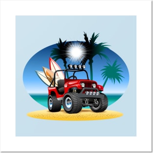 Cartoon jeep Posters and Art